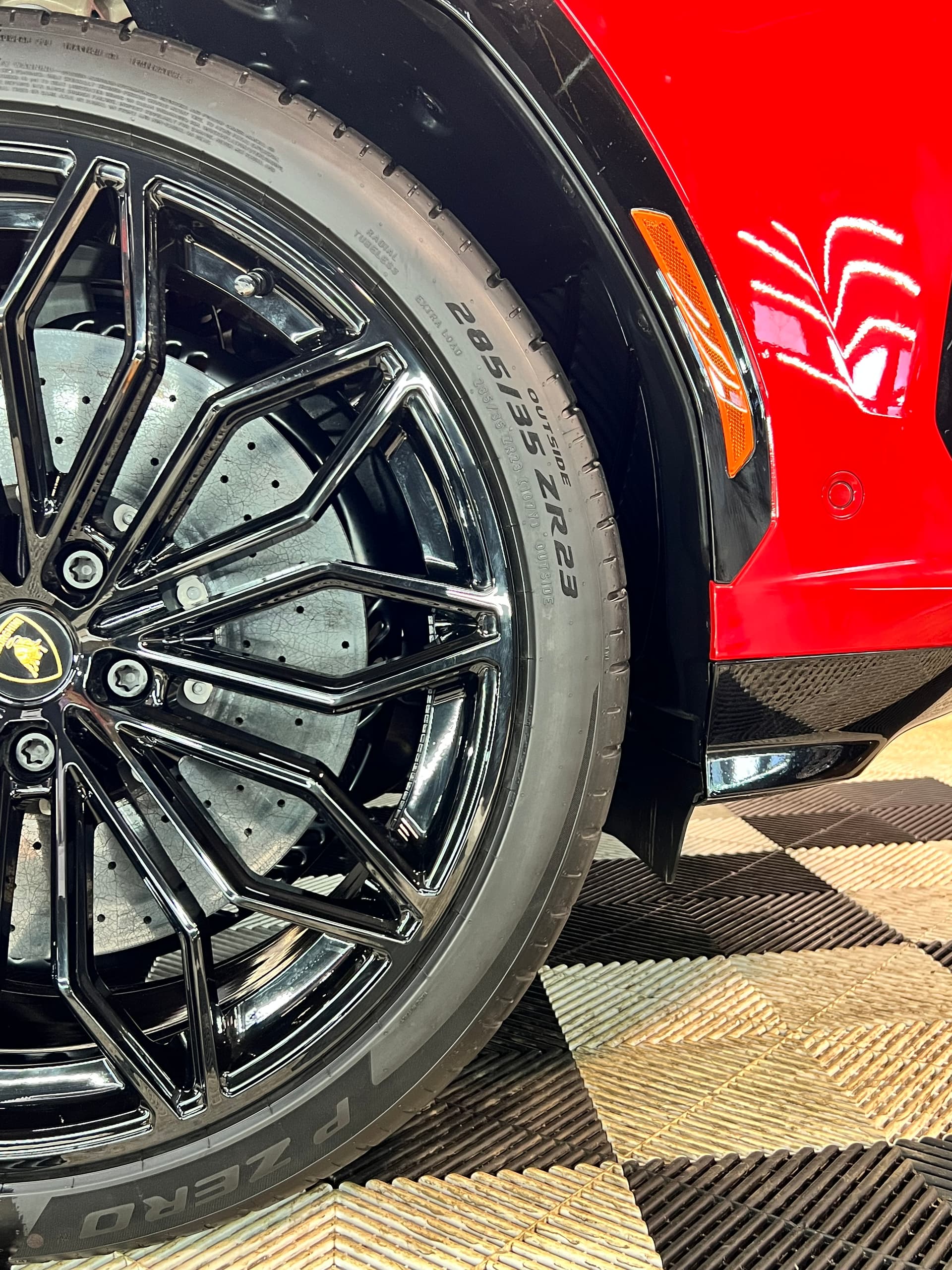 Tire sidewall before AVG Tire Shine